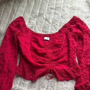 Hollister Women's Red Lace Top